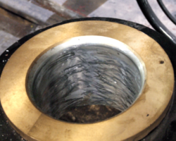 Here was see the surface part way through the process.