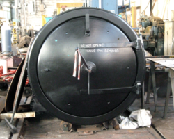 The smokebox still stands in the workshop, but now in a proper colour.